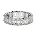 Emerald Cut Lab Grown Diamond Eternity Ring in 14k White Gold (4 cttw FG/VS2)-8