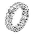 Emerald Cut Lab Grown Diamond Eternity Ring in 14k White Gold (4 cttw FG/VS2)-10