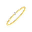 14k Yellow Gold Stretch Bangle with Diamonds-3