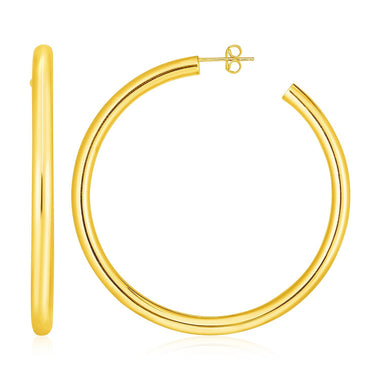 14k Yellow Gold Polished Hoop Earrings - 0