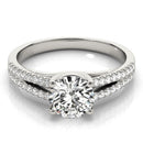 14k White Gold Split Shank Round Diamond Engagement Ring (1 1/8 cttw)-6