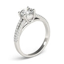 14k White Gold Split Shank Round Diamond Engagement Ring (1 1/8 cttw)-7