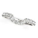 14k White Gold Curved Design Pave Diamond Wedding Ring (1/6 cttw)-2