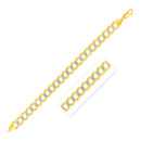 11.23 mm 14k Two Tone Gold Pave Curb Chain-3
