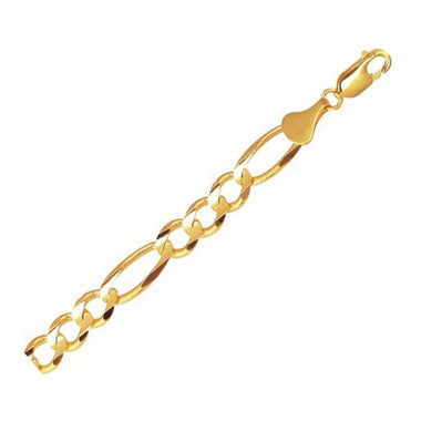 10k Yellow Gold Solid Figaro Bracelet (7.90 mm) - 0