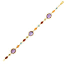 14k Yellow Gold Bracelet with Multi-Colored Stones-3