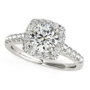 Square Shape Halo Diamond Engagement Ring in 14k White Gold (1 1/2 cttw)-3