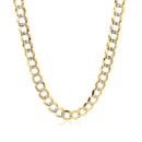 5.7mm 14k Two Tone Gold Pave Curb Chain-8