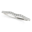 14k White Gold Wave Theme Diamond Wedding Band (1/8 cttw)-2