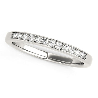 14k White Gold Diamond Wedding Band (1/8 cttw) - 0
