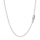 14k White Gold Round Cable Link Chain 1.3mm-9