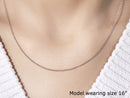 14k White Gold Round Cable Link Chain 1.3mm-10