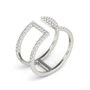 14k White Gold Modern Dual Band Style Diamond Ring (1/2 cttw)-7