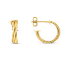14k Yellow Gold Crossover Hoops-3