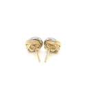 14k Two-Tone Gold Multi-Textured Open Circle Style Entwined Earrings-6