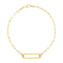 14k Yellow Gold High Polish Open Straight Paperclip Bracelet-3