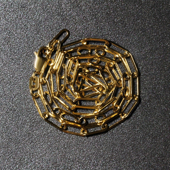 14K Yellow Gold Wide Paperclip Chain (3.3mm)