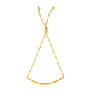 14k Yellow Gold Smooth Curved Bar Lariat Design Bracelet-4