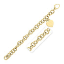 14k Yellow Gold 7 1/2 inch Rolo Link Bracelet (11.40 mm)-3