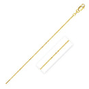 14k Yellow Gold Diamond Cut Bead Chain 1.0mm-5