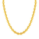 14k Yellow Gold Polished Oval Link Necklace-4