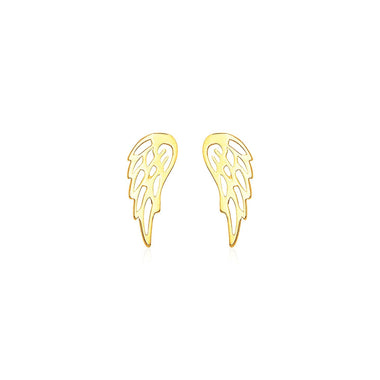 14k Yellow Gold Polished Wing Post Earrings - 0