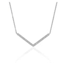 Diamond Chevron Pendant in 14k White Gold (1/3 cttw)-5