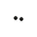 14k White Gold Stud Earrings with Black 4mm Cubic Zirconia-5