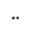 14k White Gold Stud Earrings with Black 4mm Cubic Zirconia-6