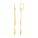 Textured Bar Long Drop Earrings in 14k Yellow Gold-2