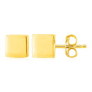 14k Yellow Gold Polished Cube Post Earrings-2