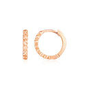 14k Rose Gold Petite Textured Round Hoop Earrings-2