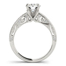 14k White Gold Antique Pronged Round Diamond Engagement Ring (1 1/8 cttw)-4