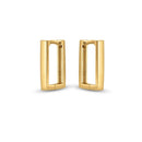14k Yellow Gold Rectangle Huggie Hoops-4
