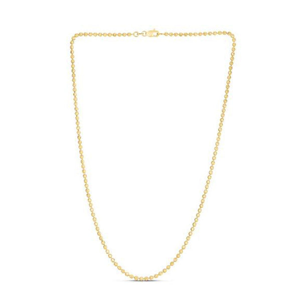 Moon Cut Bead Chain in 14k Yellow Gold (2.50 mm)