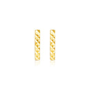 14k Yellow Gold Textured Bar Earrings-2