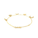 14k Yellow Gold 7 inch Bracelet with Polished Charms-7