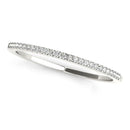 14k White Gold Slim Round Pave Set Wedding Band (1/10 cttw)-2