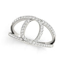 14k White Gold Diamond Loop Style Dual Band Ring (1/2 cttw)-5
