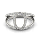 14k White Gold Diamond Loop Style Dual Band Ring (1/2 cttw)-6
