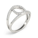 14k White Gold Diamond Loop Style Dual Band Ring (1/2 cttw)-7