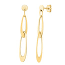 14k Yellow Gold Italian Oval Link Earrings-3
