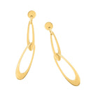 14k Yellow Gold Italian Oval Link Earrings-4
