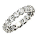 Round Cut Lab Grown Diamond Eternity Ring in 14k White Gold (3 cttw FG/VS2)-7