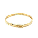 10k Yellow Gold Dome Childrens Diamond Cut Florentine Bangle-6
