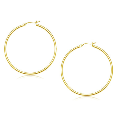 10k Yellow Gold Polished Hoop Earrings (45 mm) - 0