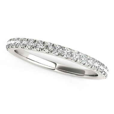 14k White Gold Pave Set Diamond Wedding Ring (1/4 cttw) - 0