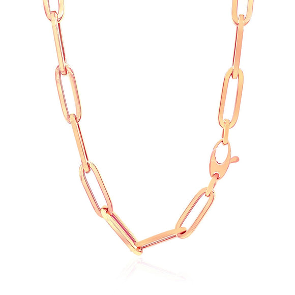 14K Rose Gold Wide Paperclip Chain (6.1mm)