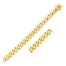 10.5mm 14k Yellow Gold Semi Solid Miami Cuban Chain-5