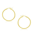 10k Yellow Gold Polished Hoop Earrings (30 mm)-2